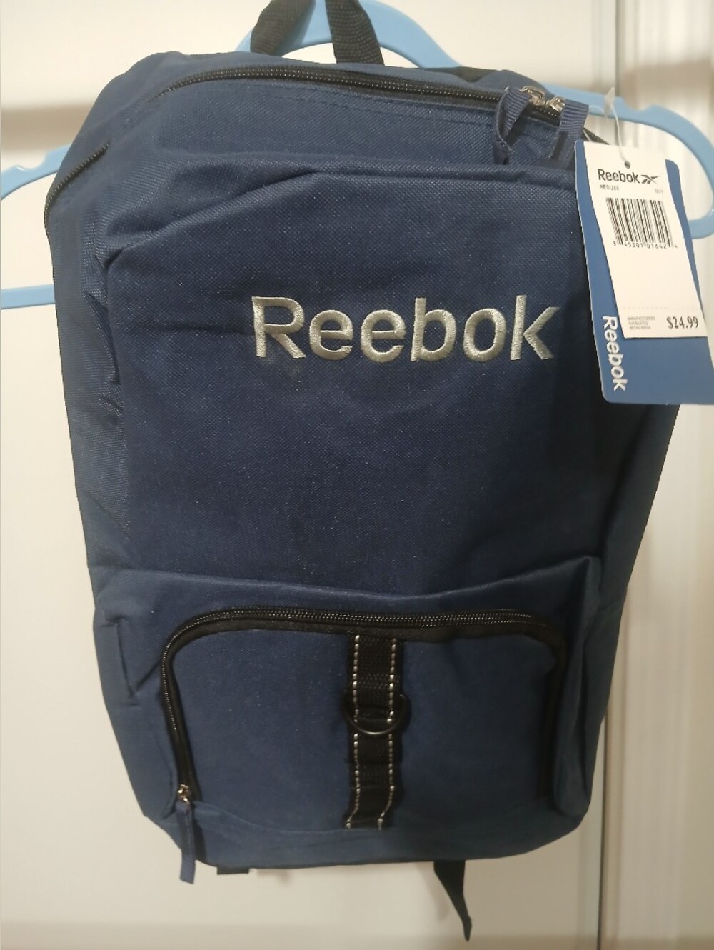 Reebok Dark Blue Backpack with Silver Logo